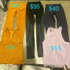 Lululemon leggings and tank tops
